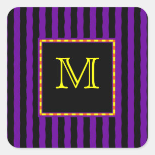 Aangepaste monogram Gothic Striped Sticker
