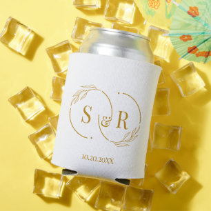 Aangepaste Monogram Goud Script Bruiloft Logo Blikjeskoeler