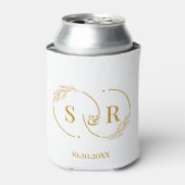 Aangepaste Monogram Goud Script Bruiloft Logo Blikjeskoeler (Blikje Voorkant)