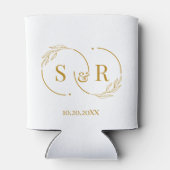 Aangepaste Monogram Goud Script Bruiloft Logo Blikjeskoeler (Achterkant)