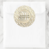 Aangepaste monogram goudglamour-zegel ronde sticker (Tas)