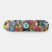 Aangepaste Monogram Grappige Katten Illustratie Skateboard (Horizontaal)