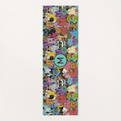 Aangepaste Monogram Grappige Katten Illustratie Yogamat (Voorkant)