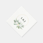 Aangepaste Monogram Greenery Gold Initialen bruilo Servet (Hoek)