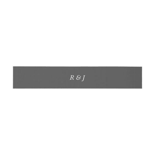 Aangepaste monogram grijs bijpassende bruiloft uitnodigingen wikkel (Vlak)