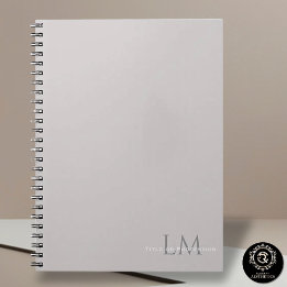 Aangepaste monogram grijs taupe notitieboek