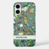 Aangepaste monogram groen bruin abstract camo natu Case-Mate iPhone case (Achterkant)