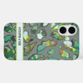 Aangepaste monogram groen bruin abstract camo natu Case-Mate iPhone case (Achterkant (horizontaal))
