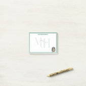 Aangepaste Monogram Hand getrokken teckel Martini  Post-it® Notes (Op bureau)