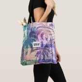 Aangepaste monogram handpalm boompatroon tote bag (Dichtbij)