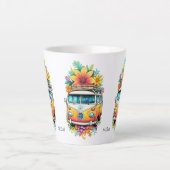 Aangepaste Monogram Hippie Van Latte Mok (Voorkant)