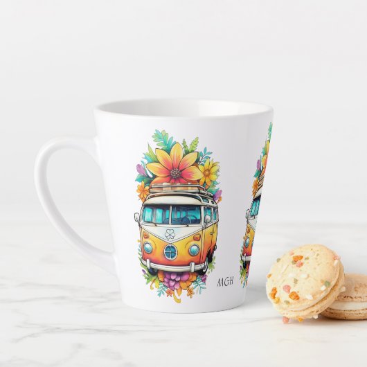 Aangepaste Monogram Hippie Van Latte Mok (In situ)