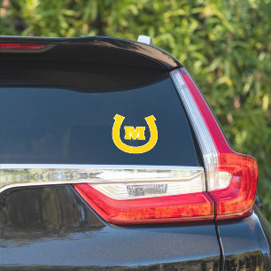 Aangepaste monogram hoefijzer logo vinyl auto stic sticker