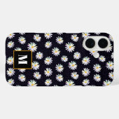 Aangepaste Monogram Holografische Glitter Daisy Fl Case-Mate iPhone Case (Achterkant (horizontaal))