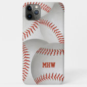 Aangepaste monogram-honkbal-telefoons Case-Mate iPhone case (Achterkant)