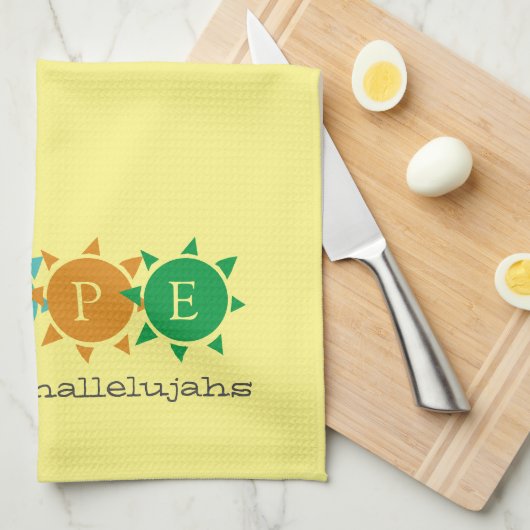 Aangepaste monogram HOPE Theedoek (Quarter Fold)