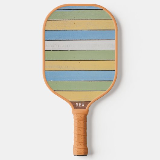 Aangepaste monogram houtplanten pickleball paddle (Voorkant)