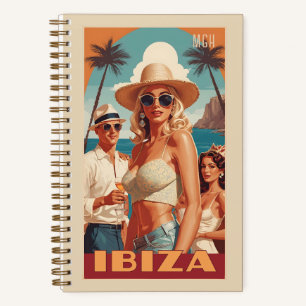 Aangepaste Monogram Ibiza, Spanje Reisposter Notitieboek