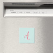 Aangepaste monogram Initiaal Floral Magneet (Insitu (Vaatwasser))