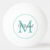 Aangepaste Monogram Initiaal Letter Naam One Star Pingpongballen (Voorkant)