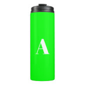 Aangepaste monogram initiaal letter neon groen sch thermosbeker (Voorkant)