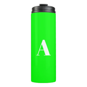 Aangepaste monogram initiaal letter neon groen sch thermosbeker
