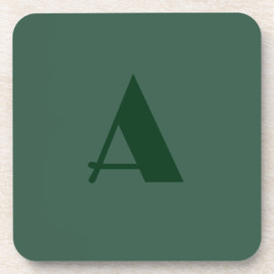 Aangepaste Monogram Initiaal Letter Plain Green Re Bier Onderzetter