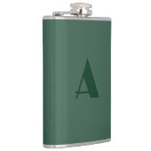 Aangepaste Monogram Initiaal Letter Plain Green Re Heupfles (Rechts)
