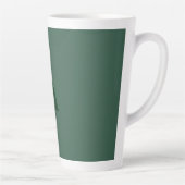 Aangepaste Monogram Initiaal Letter Plain Green Re Latte Mok (Rechts)