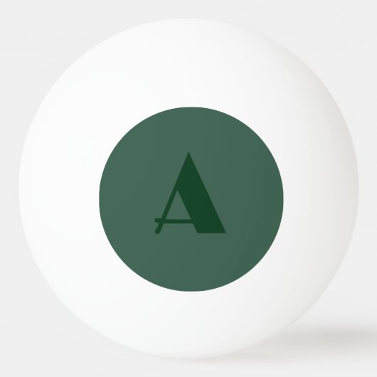 Aangepaste Monogram Initiaal Letter Plain Green Re Pingpongballen (Voorkant)