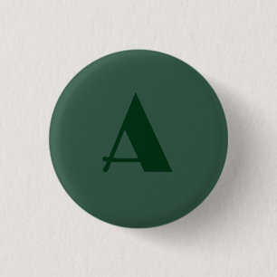 Aangepaste Monogram Initiaal Letter Plain Green Re Ronde Button 3,2 Cm