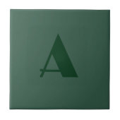 Aangepaste Monogram Initiaal Letter Plain Green Re Tegeltje (Voorkant)
