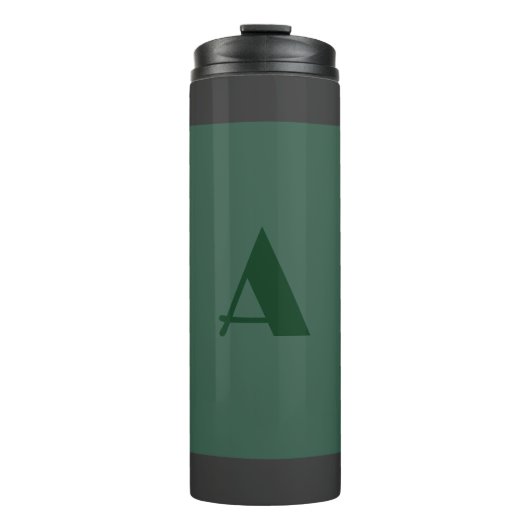 Aangepaste Monogram Initiaal Letter Plain Green Re Thermosbeker (Voorkant)