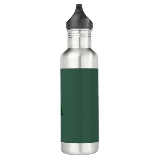Aangepaste Monogram Initiaal Letter Plain Green Re Waterfles (Rechts)