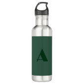 Aangepaste Monogram Initiaal Letter Plain Green Re Waterfles (Voorkant)