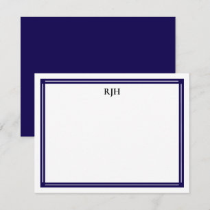 Aangepaste monogram initiaal letters met zwart-wit notitiekaartje