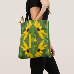 Aangepaste monogram initiaal naam Black Eyed Susan Draagtas