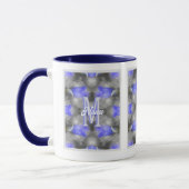 Aangepaste monogram initiaal naam bloem kunst mok (Links)