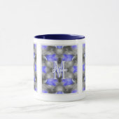 Aangepaste monogram initiaal naam bloem kunst mok (Midden)