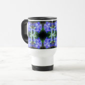 Aangepaste monogram initiaal naam Gentian bloem ku Reisbeker (Voorkant links)