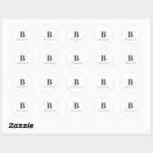 Aangepaste Monogram Initiaal Naam Wit Ronde Sticker (Vel)
