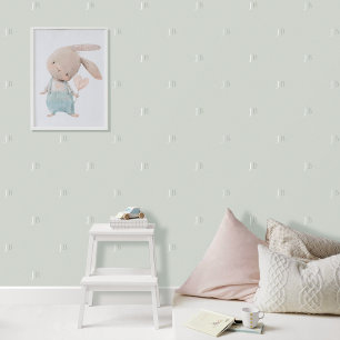 Aangepaste Monogram Initiaal Patroon Serene Groen Behang