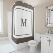 Aangepaste Monogram Initiaal Taupe Brown Douchegordijn (In situ)