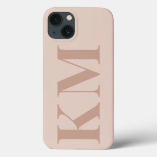 Aangepaste monogram initialen boho blush minimalis iPhone 13 hoesje