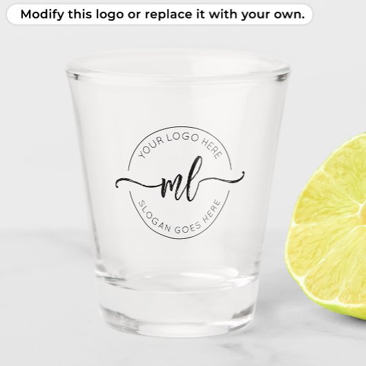 Aangepaste Monogram Initialen Business Logo Shot Glas