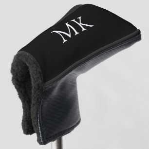 Aangepaste monogram Initialen Modern Black Golfheadcover