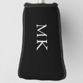 Aangepaste monogram Initialen Modern Black Golfheadcover (Draai 90)