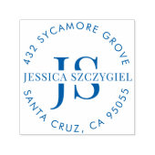 Aangepaste monogram Initialen Volledige naam Retou Zelfinktende Stempel (Design)