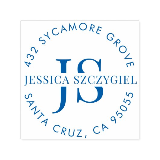 Aangepaste monogram Initialen Volledige naam Retou Zelfinktende Stempel (Design)