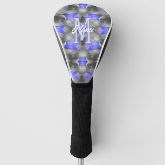 Aangepaste monogram initiële naam bloemkunst golfheadcover (Voorkant)